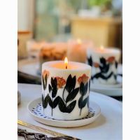 Nordic Impression Veneer Series Wall Paper Hand-made Aromatherapy Candle 300g Burning 48h