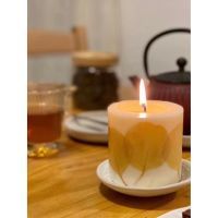 Eternal Ginkgo Petals Veneer Cylindrical Lilium Series Hand-made Aromatherapy Candle